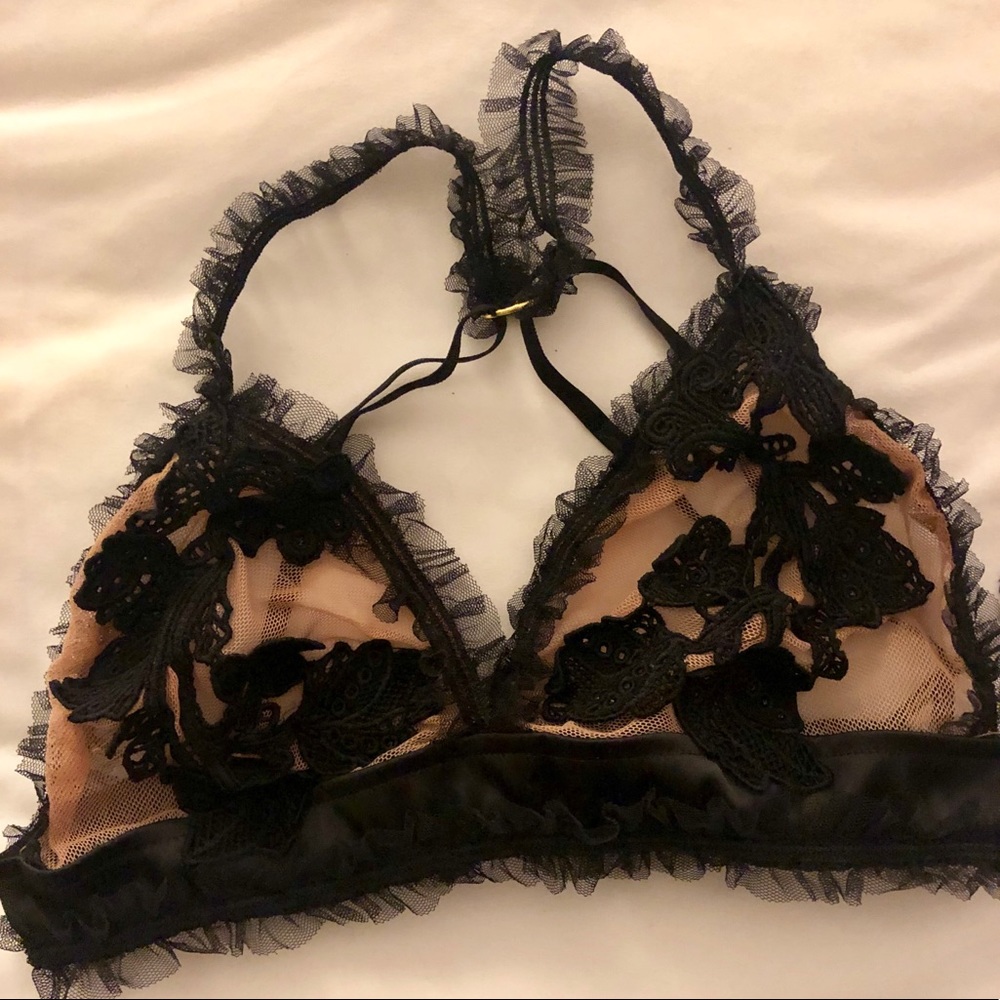 For Love & Lemons Black Lace Bra